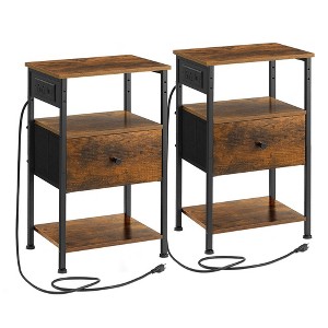 VASAGLE Nightstand with Charging Station, Side Table, End Table - 1 of 4