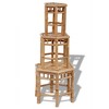 Garden Stool Set of 3 Natural Bamboo Small to Large Stackable vidaXL - 3 of 4