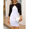 Clearlove Women’s Elegant 3/4 Sleeve Cropped Cardigan Boho Lace Knit Cover-Up Lightweight Summer Wrap - 4 of 4
