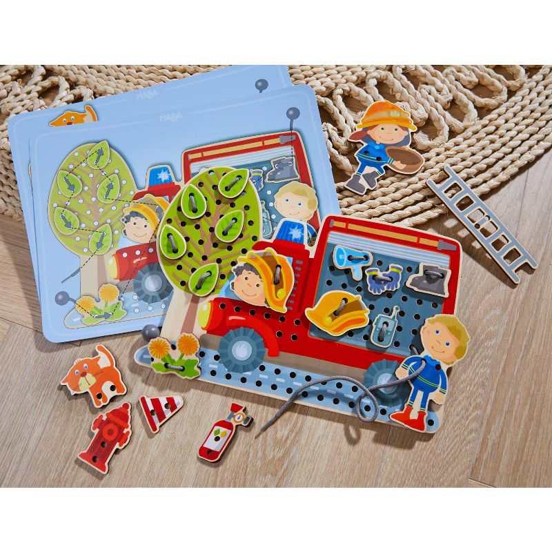 HABA Fire Engine Rescue Themed Threading Game, 3 of 10