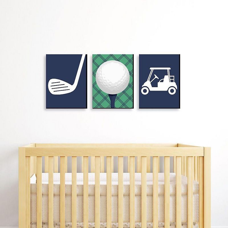 Big Dot of Happiness Par-Tee Time - Golf - Sports Nursery Wall Art, Kids Room Decor & Game Room Home Decor - 7.5 x 10 inches - Set of 3 Prints, 2 of 8