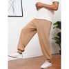 Men's loose-fitting ankle-length sports pants, with a belt and rear pocket, suitable for daily casual wear - 4 of 4