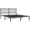 vidaXL Metal Bed Frame with Headboard Black Steel 59.1"x78.7" - Double Bed with Storage Space - 2 of 4