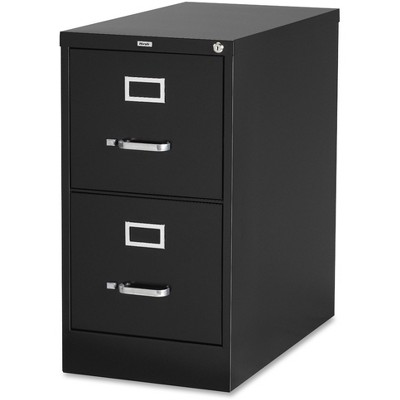 Lorell 2-Drawer Vertical File w/ Lock 15"x26-1/2"x28-3/8" Black 60194