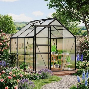 Heavy Duty 6x6FT Outdoor Polycarbonate Greenhouse – Aluminum Frame