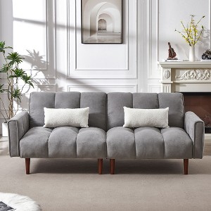 NicBex Convertible Sleeper Chair,Modern Linen  Sofa Bed with Wooden Legs and 2 Pillows,Couches with Adjustable Back  for Living Room - 1 of 4
