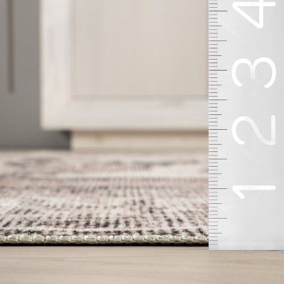 Light Gray Synthetic Medallion Washable Rectangular Area Rug 3' x 5'