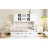 TIRAMISUBEST Twin/Full Size Daybed With Twin Size Trundle and All-in-One Cabinet, Wooden Daybed Frame Sofa Bed with Storage Shelves - 3 of 4