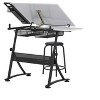 2pc Fusion Craft Center Black/White - Studio Designs: Modern Adjustable Angle Drawing Desk with Drawer, Metal Frame - 3 of 4