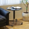 NicBex Modern 27.5" Small Round Coffee Table with Adjustable Height and Wheels for Living Room and Bedroom - 3 of 4