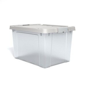 Staples 78.4 Qt. Latch Lid Storage Bin Clear (TR58307) - 1 of 3