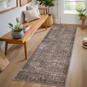 Garvee Vintage Washable Area Rug Boho Runners for Hallways Large Rugs for Bedroom, Soft Dining Room Carpet Non-Slip Throw Rug for Farmhouse Indoor - 1 of 4