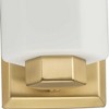 Progress Lighting Estrada 1-Light Vanity Light, Steel, Brushed Gold, Opal Glass - Damp Rated - 5.37"W x 7.75"H - 3 of 4