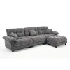 L-Shaped Sectional Sofas with Pleated Design and Matching Footstool for Living Room or Lounge Area - 4 of 4
