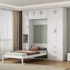 YOOCOZZ Space-Saving Murphy Bed with Multiple Cabinets, Wardrobe and Drawers - White - 3 of 4
