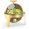COZONY Gold-Toned Stainless Steel Buffet Set with Glass Lid, Commercial Chafing Dish Server for Catering Events Parties,2 PCS - 4 of 4