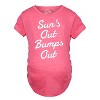 Maternity Suns Out Bumps Out T Shirt Funny Summer Pregnancy Tee - Crazy Dog Maternity T Shirt - 3 of 4