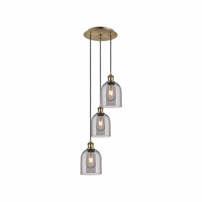 Bella - 3 Light Cord Hung Multi Pendant In Industrial Style-29.25 Inches Tall and 12 Inches Wide