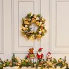 GAOMON 24 Inch Lighted Christmas Wreath with Timer, Pre-Lit Xmas Wreath with 20 Light Pine Cones Balls Ornaments - 2 of 4