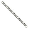 Black Bow Jewelry 14mm Stainless Steel Textured & Polished Curb Chain Bracelet, 8.5 Inch - 2 of 4