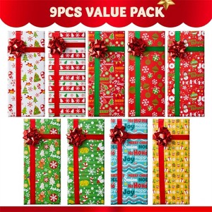 Joyfy 9-Pack Gift Card Boxes with Bows - 6.5x2.8" Money Holder Boxes for Xmas, Cash Gifts & Party Favors - 1 of 4