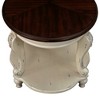 PAGED Coffee Table with Pattern Carvings, 2-Tier Solid Wood Center Table with Open Storage Shelf for Living Room - 3 of 4
