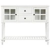 Okak Farmhouse Wood Kitchen Sideboard Console Table with Adjustable Shelves and Bottom Shelf for Living Room - 3 of 4