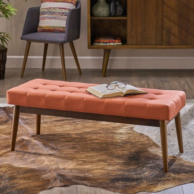 NicBex Modern 44" Bedroom Bench Wood Accent Stool with Button Tufted for Entryway and Living Room