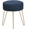Airsurfer Compact Navy Blue Ottoman Modern Navy Blue Ottoman Accent Furniture for Living Room Decor - 2 of 4