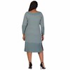 24seven Comfort Apparel Plus Size Ribbed Knit Long Sleeve Split Hem Sweater Dress - 3 of 3