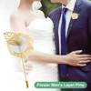 Unique Bargains Wedding Groom Suit Ribbon Rose Flower Lapel Pin with Gold Leaf 1 Pc - 4 of 4