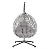 CAVINAS Indoor & Outdoor Versatile Patio Egg Chairs with Cushion & Stand,Swing Hanging Chairs for Bedroom,Backyard,Balcony,Gray - 3 of 4