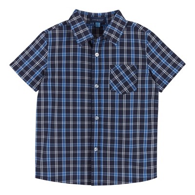 Andy & Evan Toddler Short Sleeve Bamboo From Rayon Buttondown Blue ...