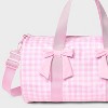 Girls' Gingham Printed and Bows Duffel Bag - Cat & Jack™ Pink - 4 of 4