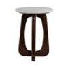 Modern Wooden Accent Table with Marble Top - Stylish Side Table for Living Room & Bedroom - MDF & Iron Frame - 20" Multi - 3 of 4