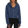 Coolmee Womens Zip Up Hoodies Jackets Cropped Sweatshirts Fall Outfits Casual Comfy Winter Clothes - 3 of 4