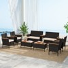 Tangkula 8 Piece Outdoor Patio Rattan Furniture Set Rattan Conversation Set w/ Chairs & Loveseat - 2 of 4