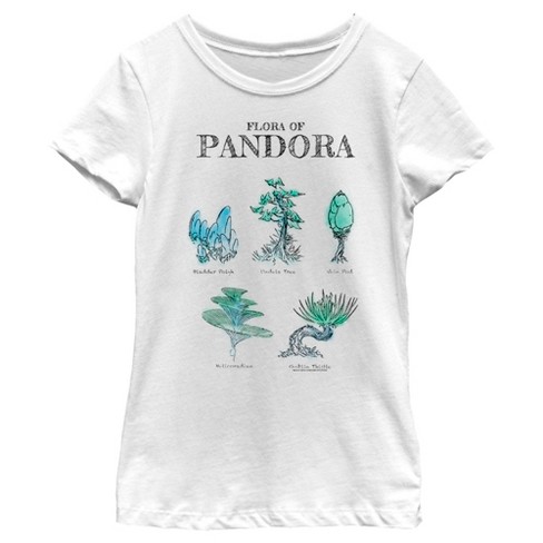 Girl s Avatar Flora Of Pandora Sketches T shirt White Small