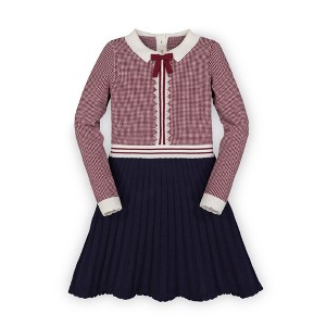 Hope & Henry Girls'  Cotton French Blocked Sweater Dress, Infant - 1 of 4