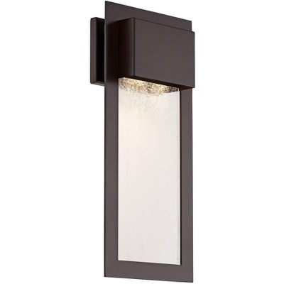 Minka Lavery Modern Outdoor Wall Light Fixture Alder Bronze 20" Clear Seeded Glass for Post Exterior Deck House Porch Yard Patio