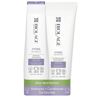 Matrix Biolage HydraSource Shampoo (8.5 oz) & Conditioner (6.7 oz) | Hydra Source for Hair Softness | Hydrate DUO SET Kit Hydrating