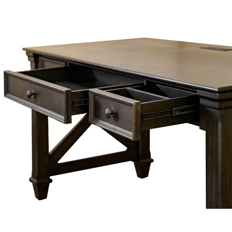 Kingston Traditional Wood Writing Desk Dark Brown - Martin Furniture, 4 of 8