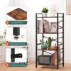 Aoibox 4 Tier Small Industrial Bookshelf Narrow Bookcase Organizer Space Saving Storage for Bedroom Office Living Room - 4 of 4