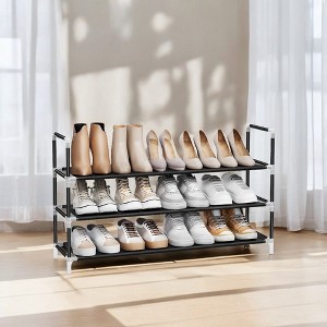 SONGMICS Shoe Rack with Shelves for Closet Entryway Shoe Organizer,Easy to Assemble Metal Shoe Storage Shelf,Black - 1 of 4