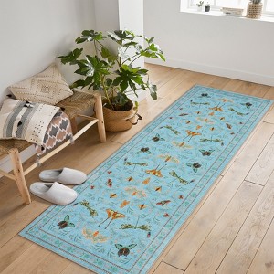 Insect Area Rug Washable Rugs, Botanical Non Slip Stain Resistant Large Carpet for Living Room Bedroom Dining Room Nursery Farmhouse Hallway Entryway - 1 of 4