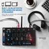 Pyle Bluetooth 3-Channel DJ Mixer with MP3 & USB Flash Reader, Mic-Talkover, Dual RCA & Microphone Inputs – PMX7BU - 4 of 4
