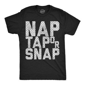 Mens Funny T Shirts Nap Tap Or Snap Sarcastic Wrestling Graphic Novelty Tee For Men - Crazy Dog Men's T Shirt Black M - 1 of 4