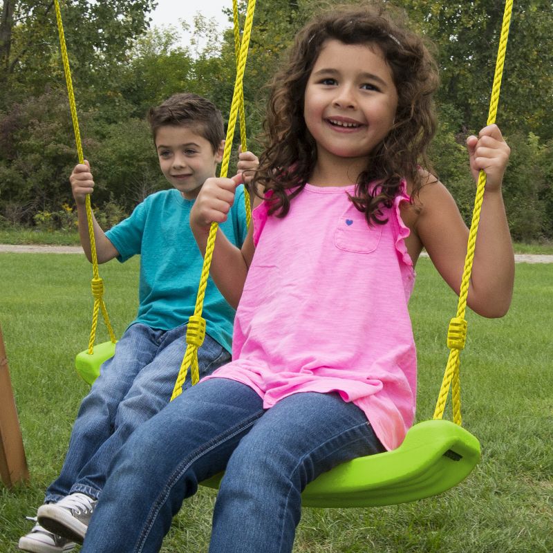 Swing-N-Slide Plastic Molded Swing Seat with Rope - Green, 3 of 5