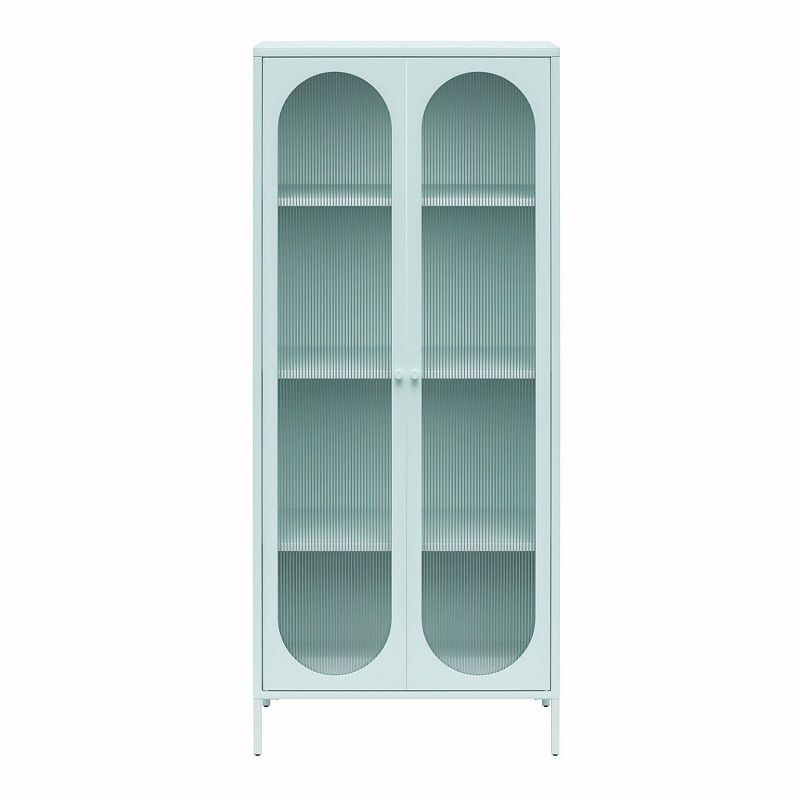 Luna Tall 2 Door Accent Cabinet with Fluted Glass - Mr. Kate, 1 of 10