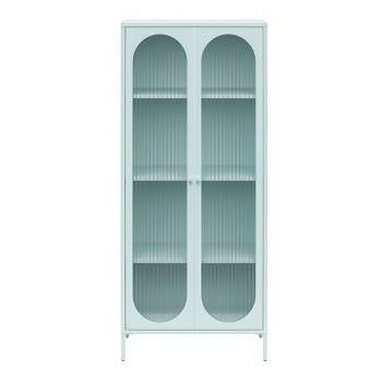 Luna Tall 2 Door Accent Cabinet with Fluted Glass - Mr. Kate
